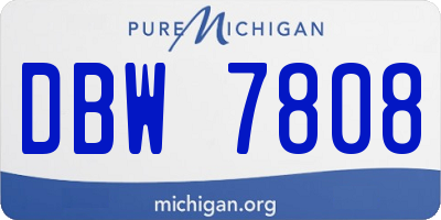 MI license plate DBW7808