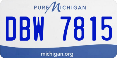 MI license plate DBW7815