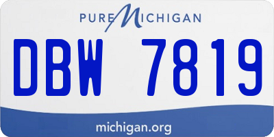 MI license plate DBW7819