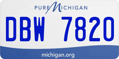 MI license plate DBW7820