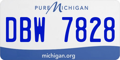 MI license plate DBW7828
