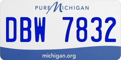 MI license plate DBW7832