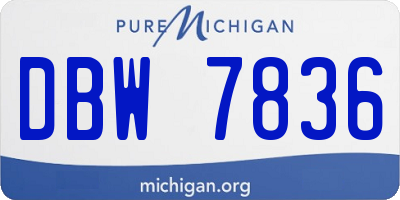 MI license plate DBW7836