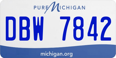 MI license plate DBW7842