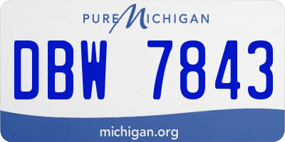 MI license plate DBW7843