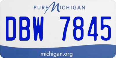 MI license plate DBW7845