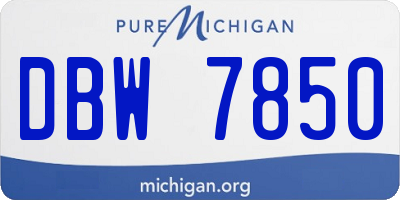 MI license plate DBW7850