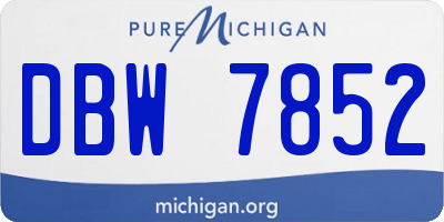 MI license plate DBW7852