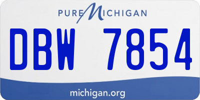 MI license plate DBW7854