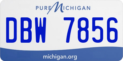 MI license plate DBW7856