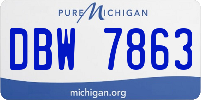 MI license plate DBW7863