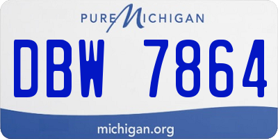MI license plate DBW7864