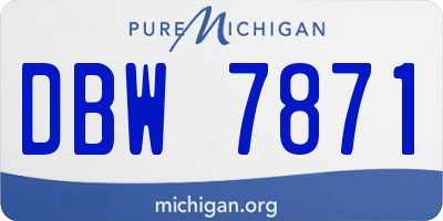 MI license plate DBW7871