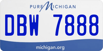 MI license plate DBW7888