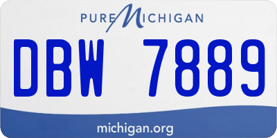 MI license plate DBW7889