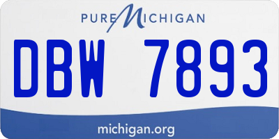 MI license plate DBW7893