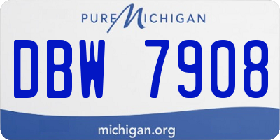 MI license plate DBW7908
