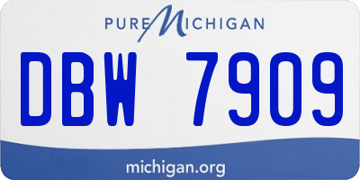 MI license plate DBW7909