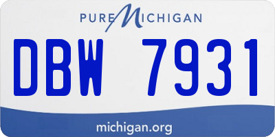 MI license plate DBW7931
