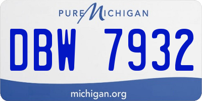 MI license plate DBW7932