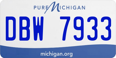 MI license plate DBW7933