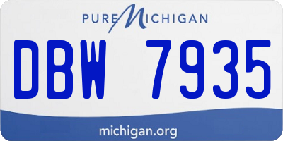 MI license plate DBW7935