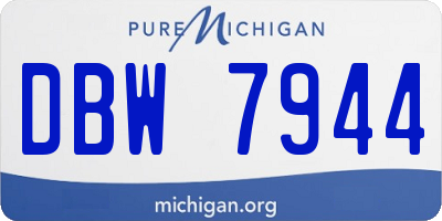 MI license plate DBW7944
