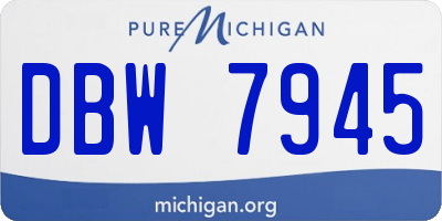 MI license plate DBW7945