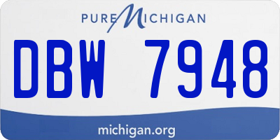 MI license plate DBW7948