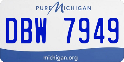 MI license plate DBW7949