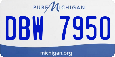 MI license plate DBW7950
