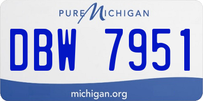 MI license plate DBW7951