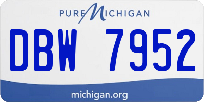 MI license plate DBW7952