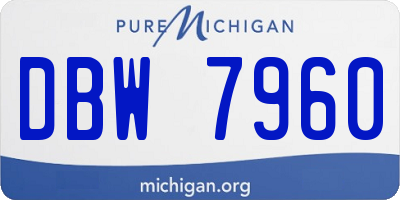 MI license plate DBW7960