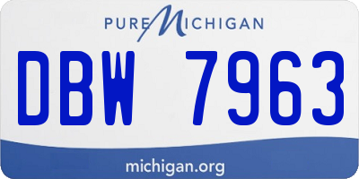 MI license plate DBW7963