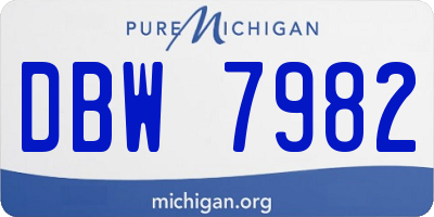 MI license plate DBW7982