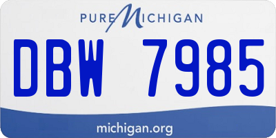 MI license plate DBW7985