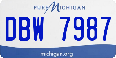MI license plate DBW7987