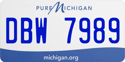 MI license plate DBW7989