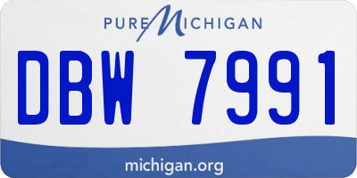 MI license plate DBW7991