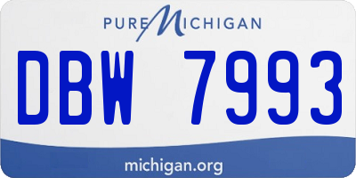 MI license plate DBW7993