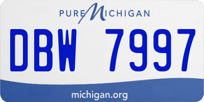 MI license plate DBW7997