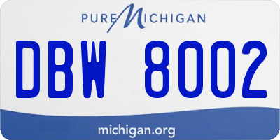 MI license plate DBW8002