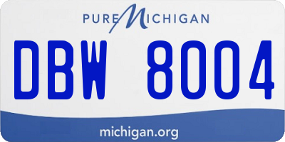 MI license plate DBW8004