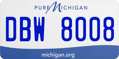 MI license plate DBW8008