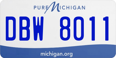 MI license plate DBW8011