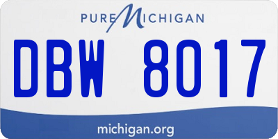 MI license plate DBW8017