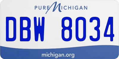 MI license plate DBW8034