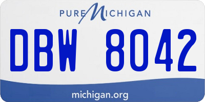 MI license plate DBW8042