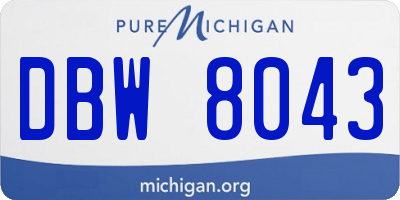 MI license plate DBW8043